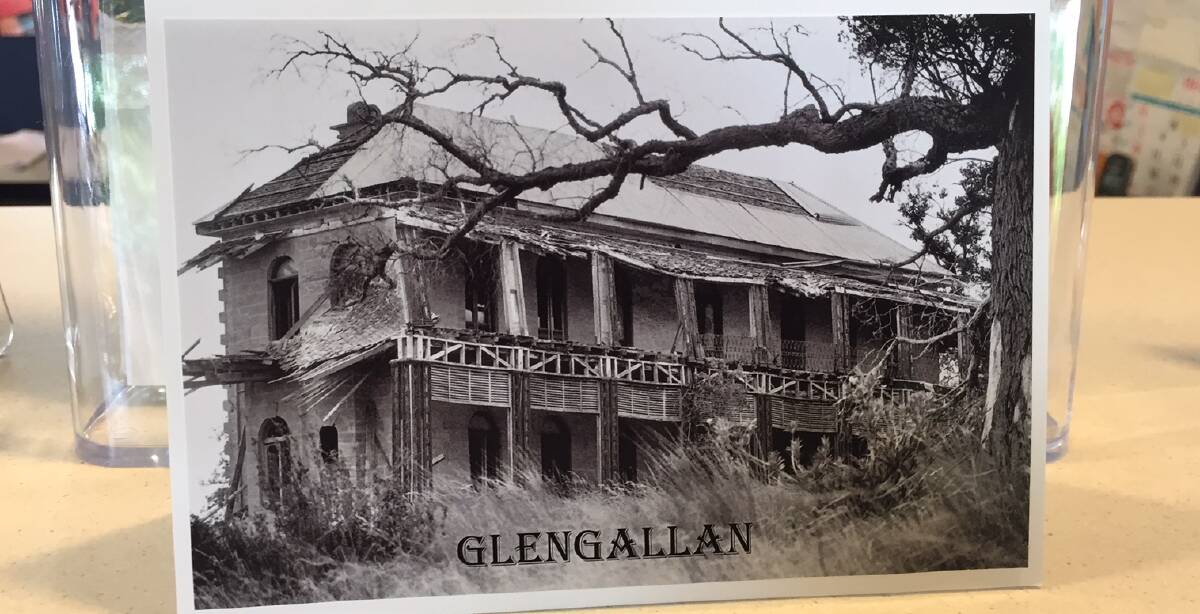 The majestic homestead was in a state of ruin before restoration work began as shown in this postcard on sale in the Glengallan Heritage Centre.
