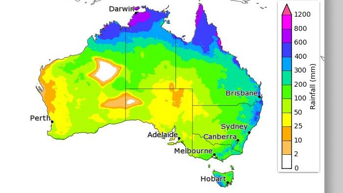 The 75 per cent chance of rain during the November to end of January period. Source - BOM
