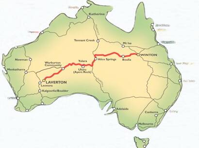 The Outback Way connects to Cairns to Perth.