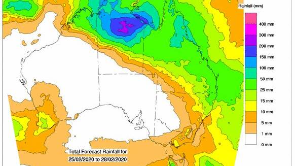 BoM's four day forecast from February 25 through to February 28.