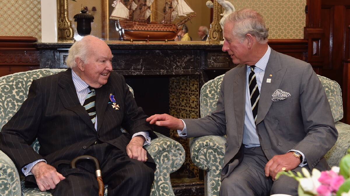 Michael Persse with his life-long friend Prince Charles, he met during his time at Geelong Grammar School. Photo – David Foote, Auspic.
