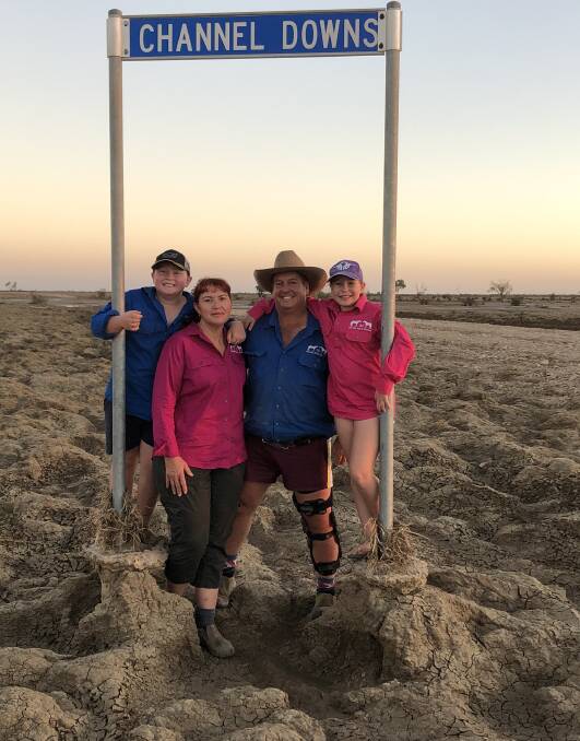 REWIRED: Ron and Kylie Cook and their two youngest children Peter and Emily are getting their 8000 hectare Julia Creek cattle property back on track.