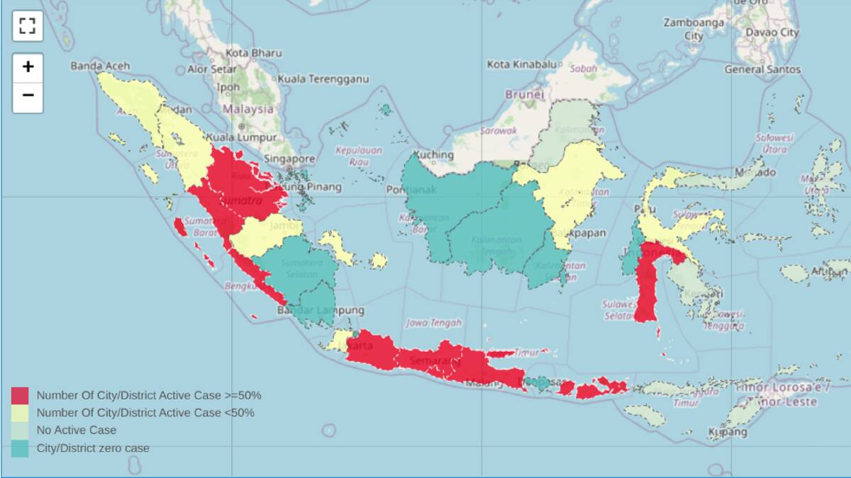 Indonesian authorities say they have vaccinated more than three million animals susceptible to foot and mouth diesease. Map - Indonesian Ministry of Agriculture