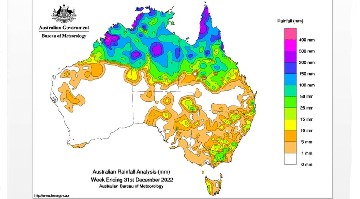 Where the rain fell in the past week. Picture - BoM.
