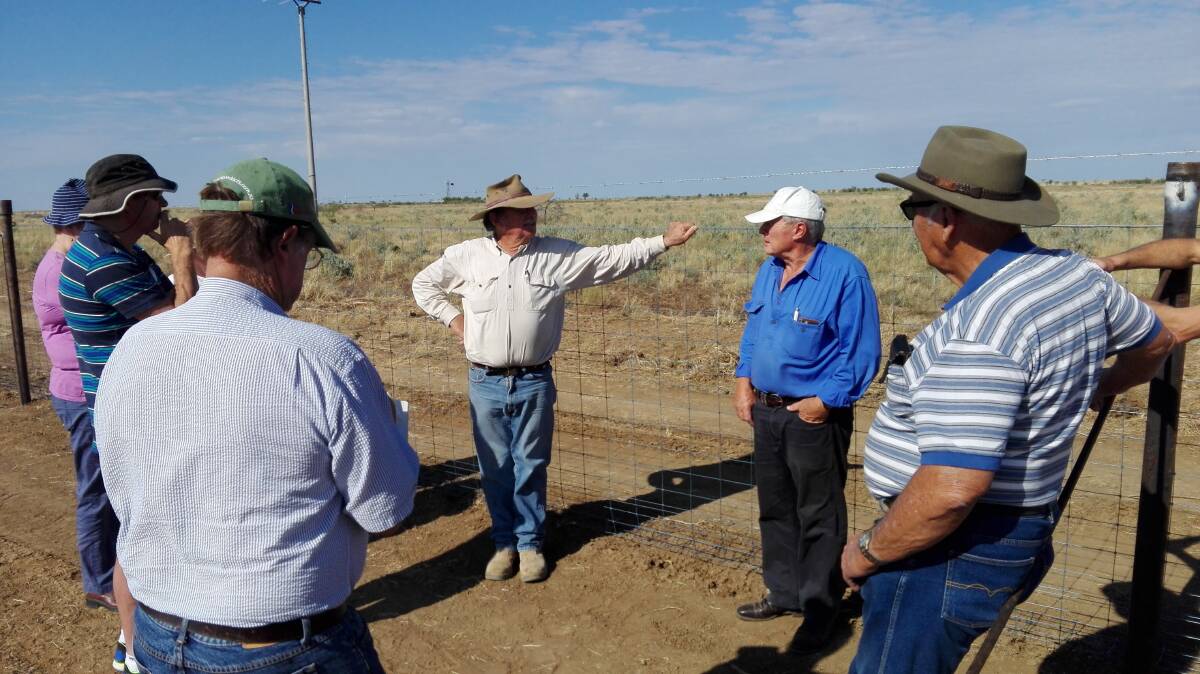 Members of the National Wild Dog Action Plan inspecting the cluster fences in Barcaldine.
