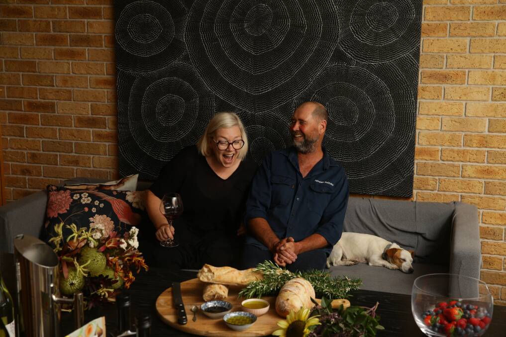Joy of life: Christine and Andrew Farr enjoy the company of friends, which includes primary producers and fellow food and wine lovers. Picture: Jonathan Carroll